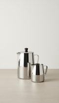 Polished metal espresso set